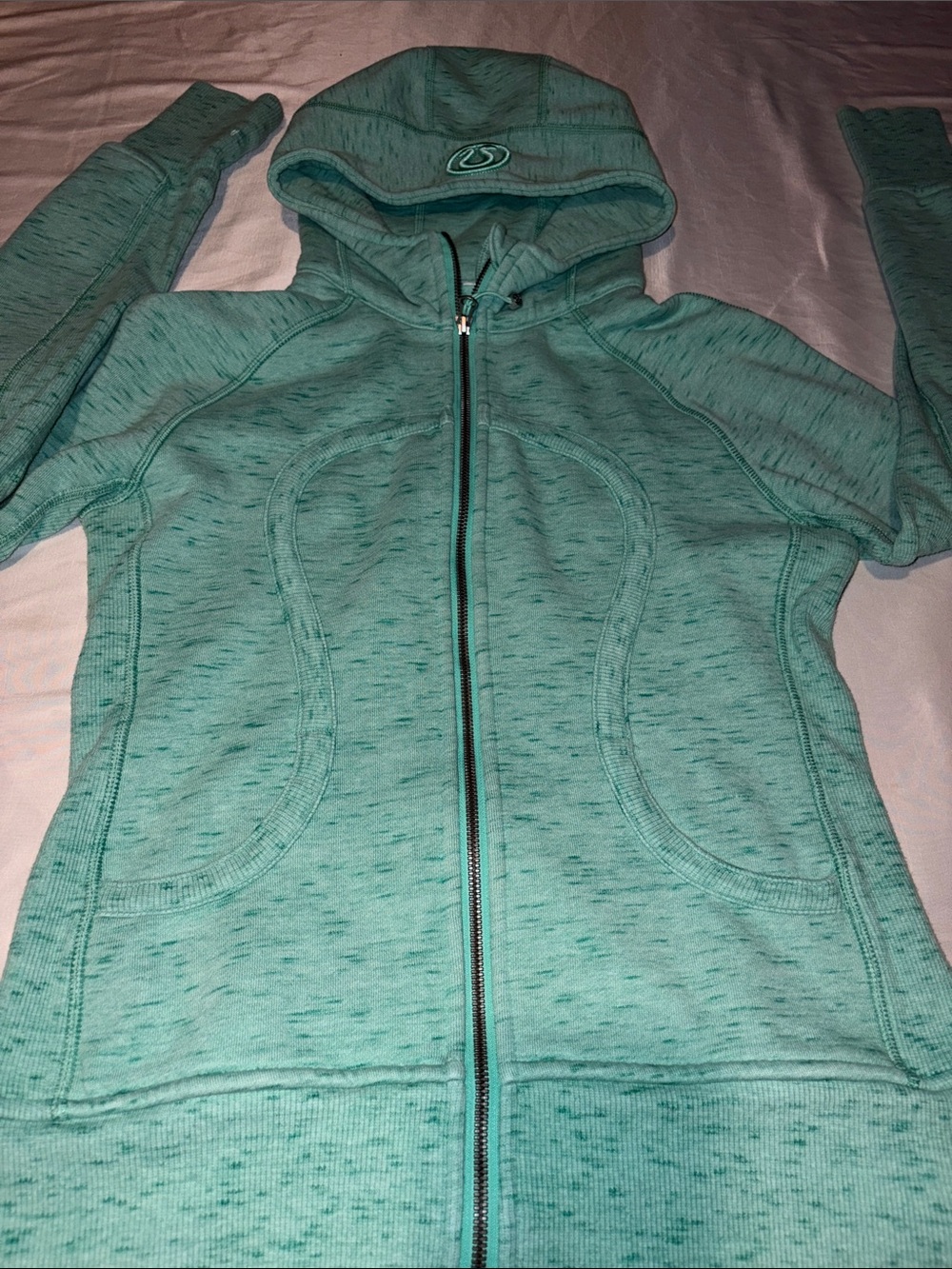 lululemon athletica Teal Heather Full-Zip Hooded Sweatshirt